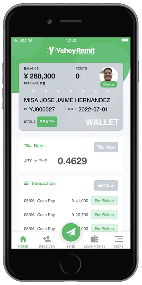 Yehey Remit Main Page